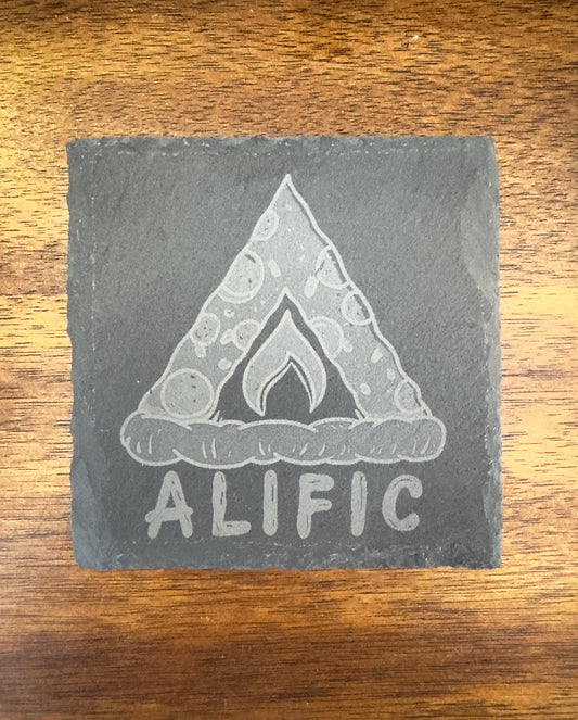 (F) Alific - SLATE Coasters - PIZZA LOGO